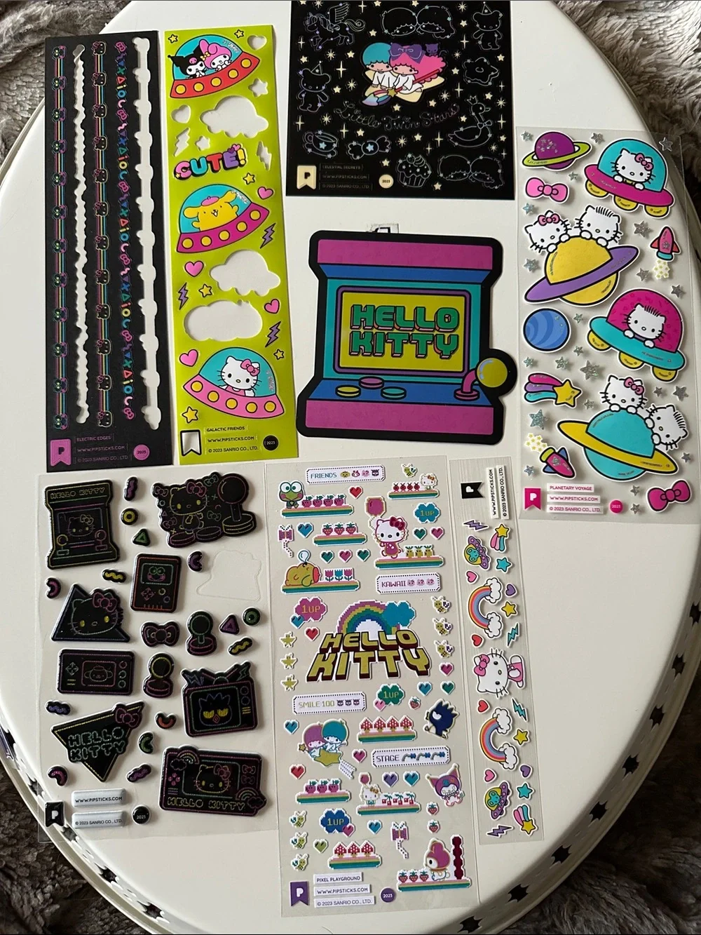 Sanrio Stationary Bundle - Pipsticks Hello Kitty Stickers & Pompompurin Journal